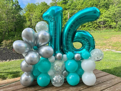Light Blue Number 4 Balloon 40 Inch, 4th Birthday Party Decorations for Children, Giant 4 Foil Balloon for Party Supplies
