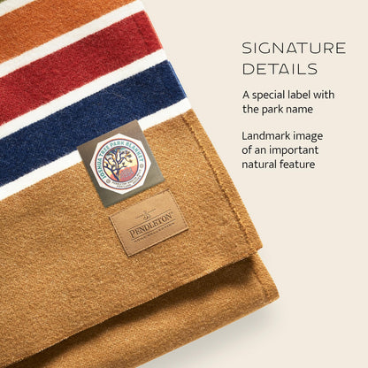 Pendleton National Park Blanket Twin 60" x 90" - 100% Wool, Soft and Durable Blanket for Home & Outdoor Adventures, Iconic Park Stripes Collectible Keepsake - Yosemite
