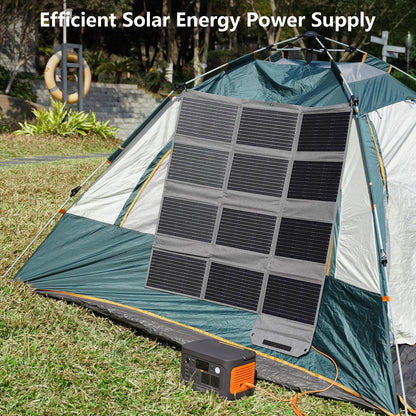 MHPOWOS 120W Foldable Solar Panel, 23% High-Efficiency Portable Charger with USB-C/2xUSB-A/DC Outputs, ETFE Monocrystalline IP65 Waterproof for RV Power Stations Camping Off-Grid Living Backpacking
