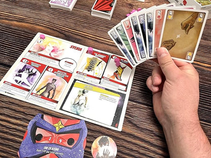 Stonemaier Games: Origin Story by Jamey Stegmaier &amp Pete Wessinger | A Trick-Taking Strategy Board Game About Creating Superheroes or Supervillains for Adults and Family | 1-5 Players 45 Mins