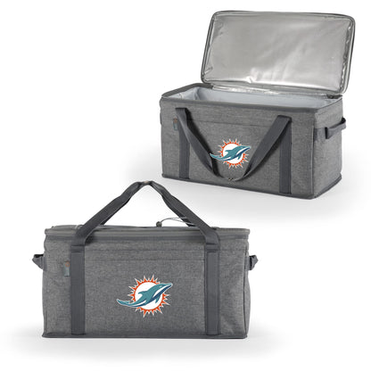 Picnic TIME NFL Miami Dolphins 64 Can Collapsible Insulated Cooler, (Heathered Gray)