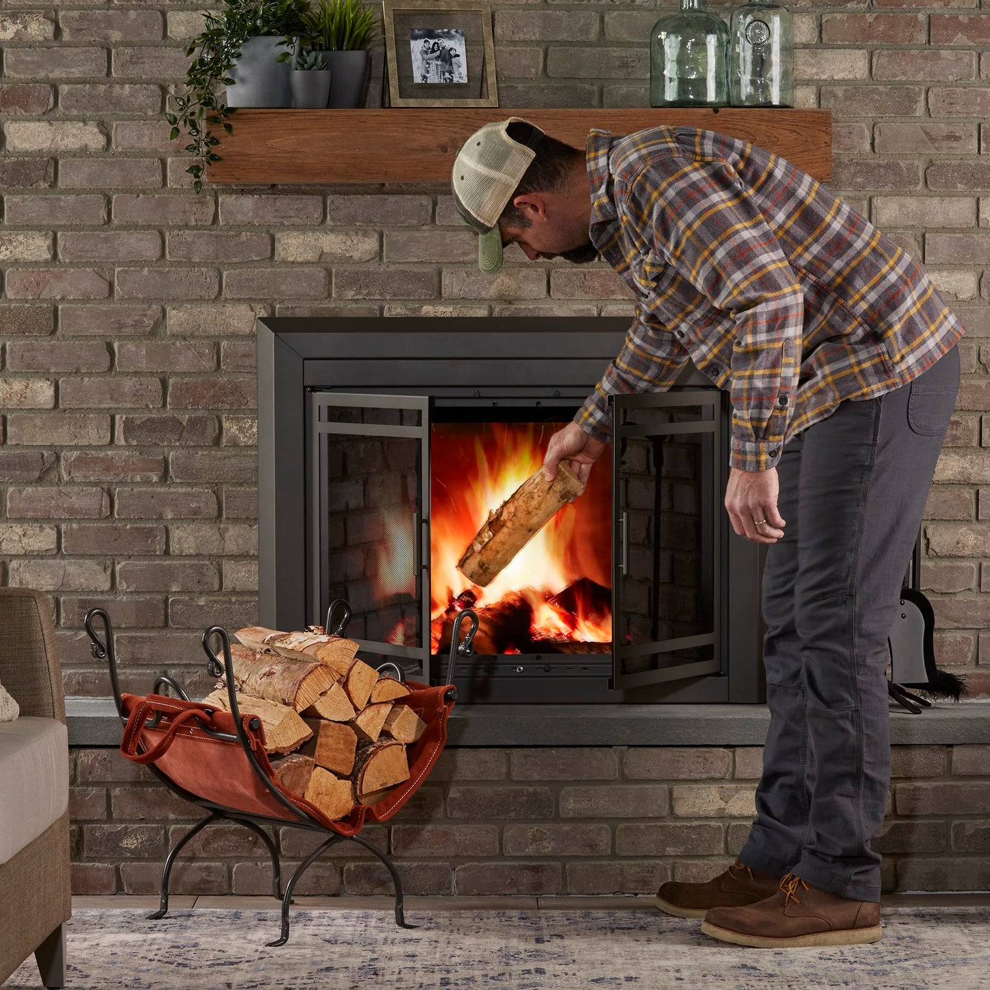 UniFlame Olde World Iron Firewood Log Holder (W-1196)