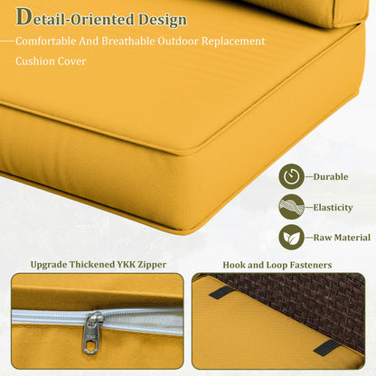 Kimunuk 14 Pcs Outdoor Cushion Slipcovers All-Weather Patio Cushion Covers, Replacement Waterproof with Zipper for Patio Furniture, Sectional Couch 3 Sizes, Covers Only