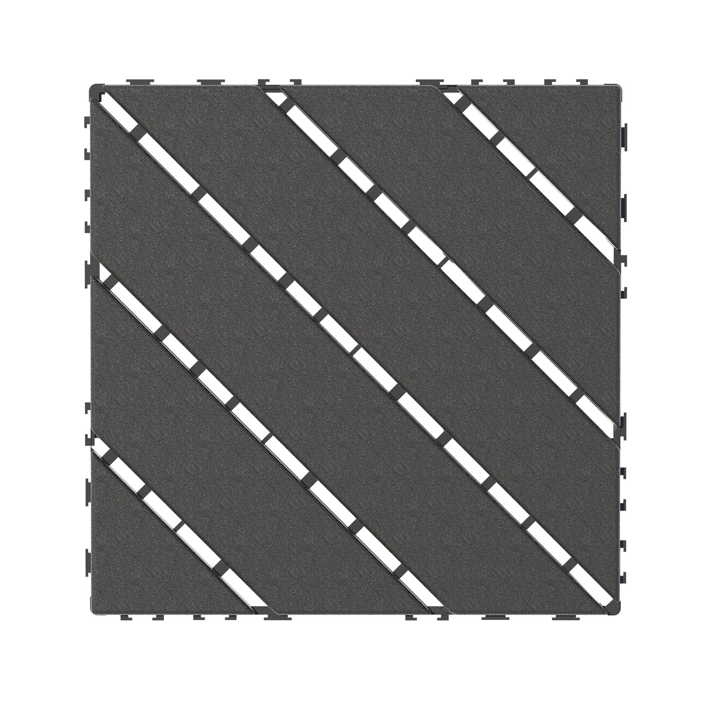 44-Pack Interlocking PP Deck Tiles, 12"x12"x 0.8" Waterproof Flooring, All-Weather Anti-Slip Patio Tiles for Indoor/Outdoor,Poolside, Garden, Balcony, Patio – Easy DIY Installation,Dark Gray C