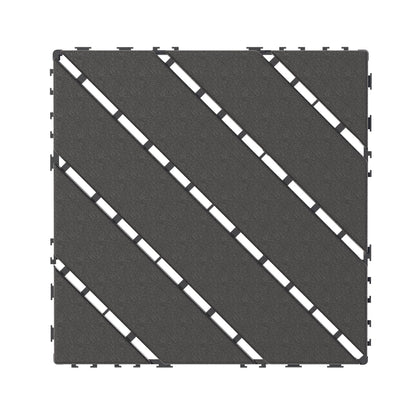 44-Pack Interlocking PP Deck Tiles, 12"x12"x 0.8" Waterproof Flooring, All-Weather Anti-Slip Patio Tiles for Indoor/Outdoor,Poolside, Garden, Balcony, Patio – Easy DIY Installation,Dark Gray C