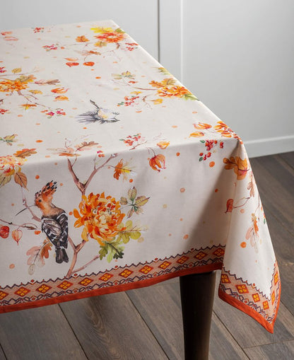 Maison d' Hermine Table Cloth Rectangle Table 100% Cotton 60 x 108 Inches Fall Tablecloth Reusable Everyday Use for Thanksgiving Christmas Decorations Dining Farmhouse Party (Kelim - Prairie)