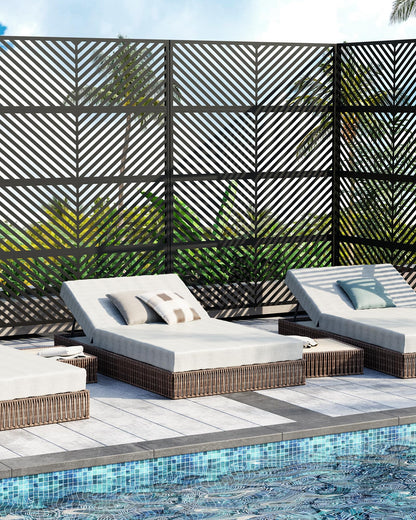 Hipicute 72" H×47" W Freestanding Metal Privacy Screen for Outdoor Patio - Heavy-Duty Rust-Resistant Decorative Fence Panel | Weatherproof Design | Patio Privacy Screen