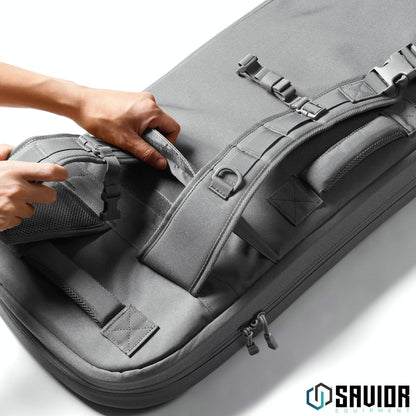 Savior Equipment Specialist Series 30" 34" 38" Covert Tactical Gun Bag Backpack Soft Case with Compartment, Low Profile Bug Out Truck Bag (SW Gray, 38")