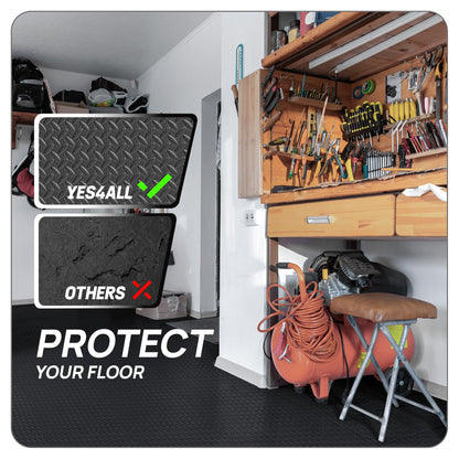 Yes4All EVA Interlocking Mats, Puzzle Floor Tiles, Foam Floor Padding with Border for Furniture, Home Space, Living Room, Garage 96 SQFT