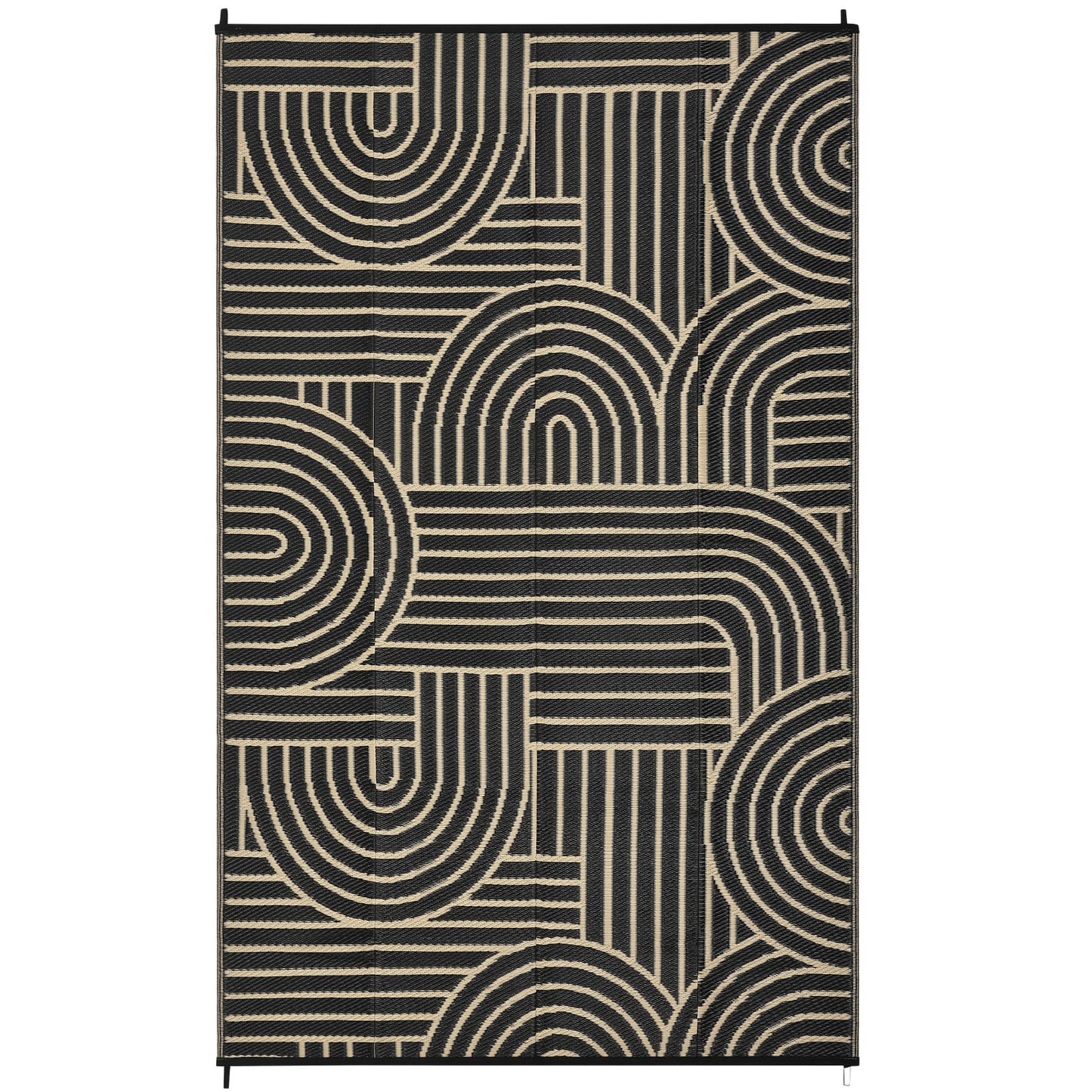 Garvee Reversible Rainbow Outdoor Rug 10x14, Waterproof Outdoor Plastic Straw Rug, RV Mat for Picnics, Patio, Camping, Balcony, Deck, Backyard, Porch, Brown