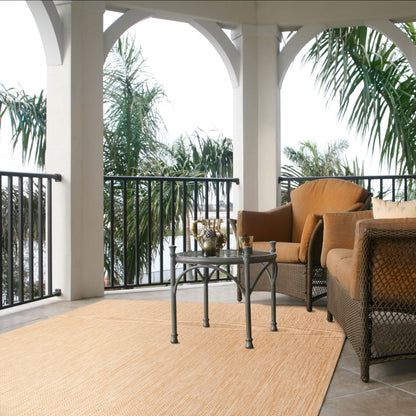 SAFAVIEH Washable Rug Outdoor Courtyard Collection - 8' x 10', Natural & Cream, Non-Shedding & Easy Cleaning, Ideal for Patio, Backyard, Mudroom, DIning Space (CY8022-03012)