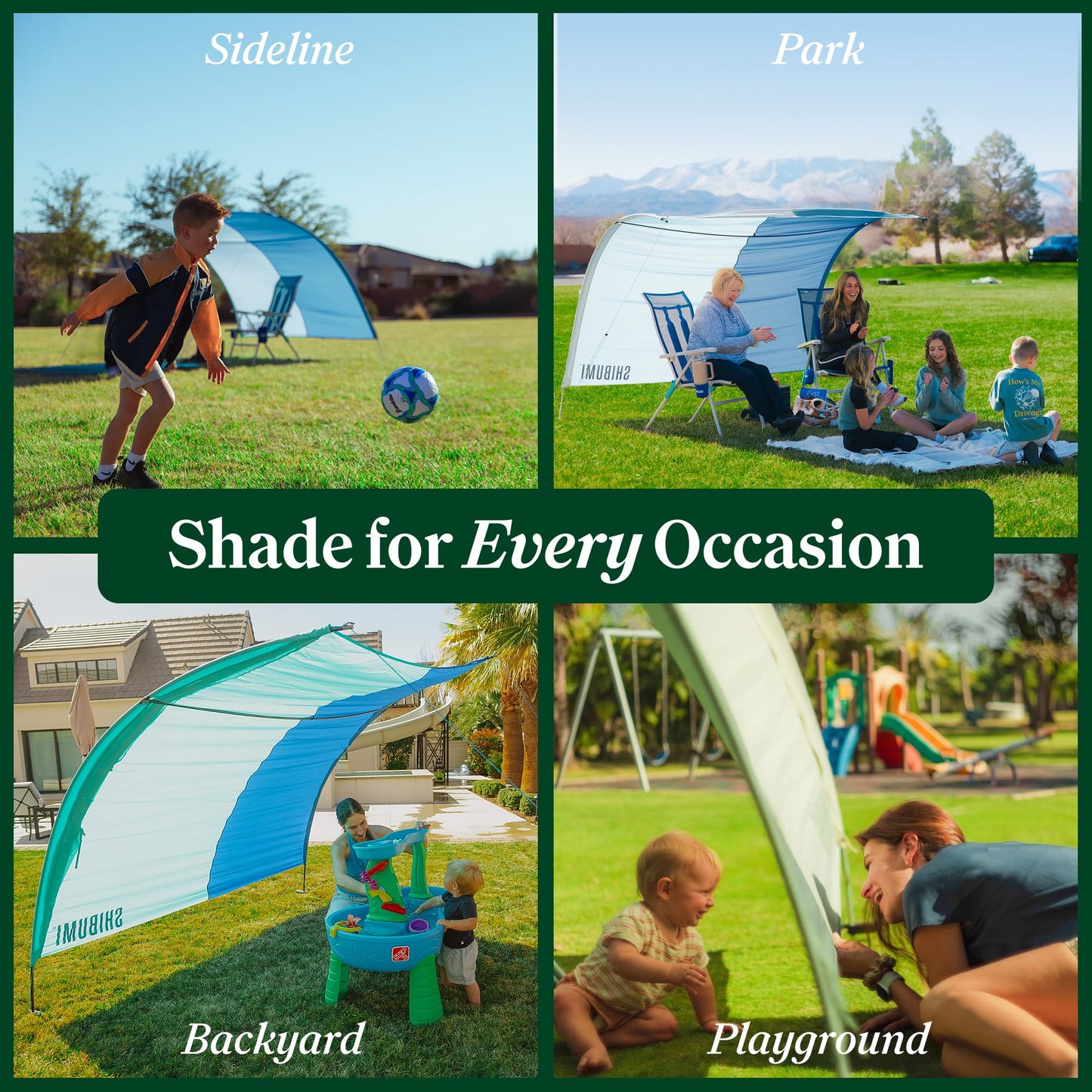 SHIBUMI SHADE Park Vista | Lightweight Freestanding Canopy for 1-4 People | 5 lbs, Fast 2-Minute Setup | Ideal for Sidelines, Parks, and Playgrounds