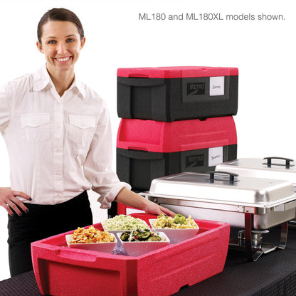 METRO Mightylite ML180 Top-Load Insulated Food Carrier - Professional-Grade Multipurpose Pan Carrier, Insulated Cooler and Catering Food Warmer - 30 qt or 3 Pan Capacity - Red