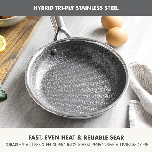 GreenPan Hybrid 8” Nonstick Frying Pan - APEX Tri-Ply Thermobond Ceramic Skillet, PFAS-Free, Silver