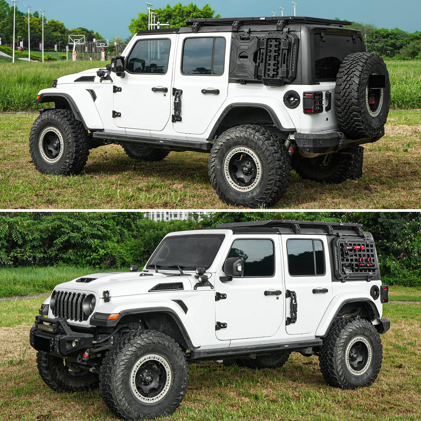 Multifunctional Rear Window Storage Table Molle Panel Kit for 2018-2024 Jeep Wrangler JL & JLU 4 doors Hardtop, Openable Design Tactical Molle Platform for Tools