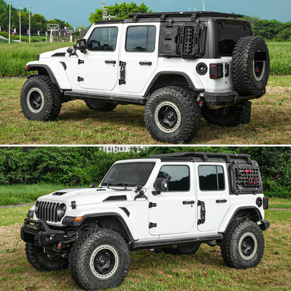 Multifunctional Rear Window Storage Table Molle Panel Kit for 2018-2024 Jeep Wrangler JL & JLU 4 doors Hardtop, Openable Design Tactical Molle Platform for Tools