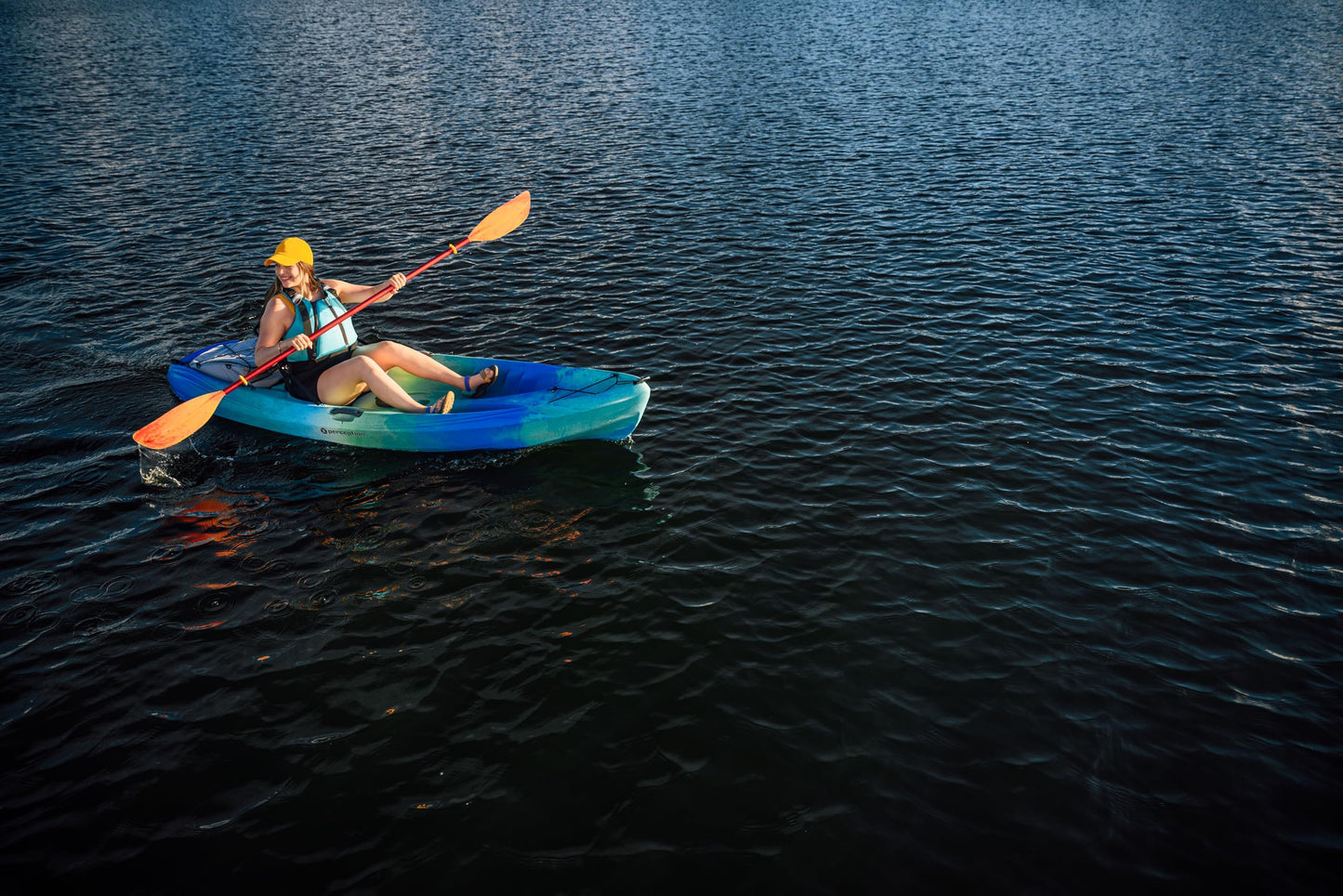Perception - Tribe 9.5 - Sit on Top Kayak - Large Rear Storage with Tie Downs - 9.5 - Dapper