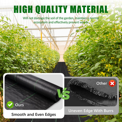 ZJIA 6FT x 300FT Weed Barrier Fabric Heavy Duty, 5.8oz Landscaping Fabric Woven Landscape Ground Cover for Gardens & Lawns