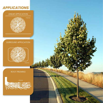 DeepRoot Tree Root Barrier, Tree Circle Weed Barrier, Root Shield for Sidewalks, Driveways, & Patios, 12" Depth, 24" Width, 40 Panels per Pack, 80 Linear Feet Total, Black