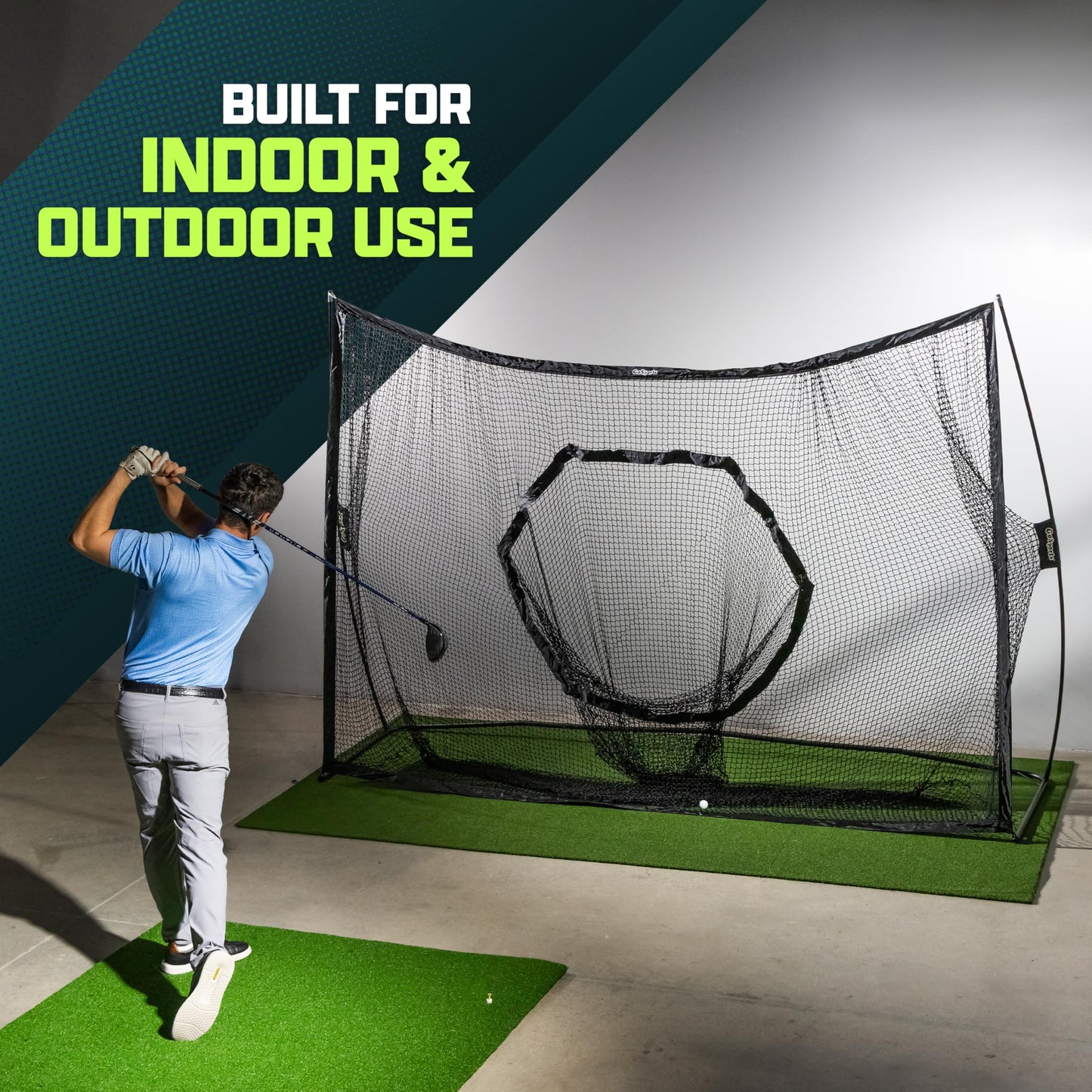 GoSports Golf Practice Hitting Net - Choose Between Huge 10 ft x 7 ft or 7 ft x 7 ft Nets - Personal Driving Range for Indoor or Outdoor Use - Designed by Golfers for Golfers