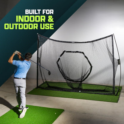 GoSports Golf Practice Hitting Net - Choose Between Huge 10 ft x 7 ft or 7 ft x 7 ft Nets - Personal Driving Range for Indoor or Outdoor Use - Designed by Golfers for Golfers
