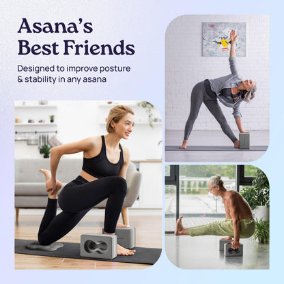 Deep-Zen® Yoga Blocks Wrist Support; Yoga Blocks 2 Pack with Knee Pads and Strap to Put Less Weight on Wrists; Durable, Versatile Yoga Brick Exercise Block Set, Blocks Yoga