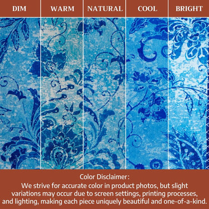 Maison d' Hermine Table Cloth Round Table 100% Cotton 63 Round Inches Tablecloth Reusable Decorative for Dining Kitchen Room Farmhouse Home Gifts for Mothers Day Spring Summer - Indigo Love