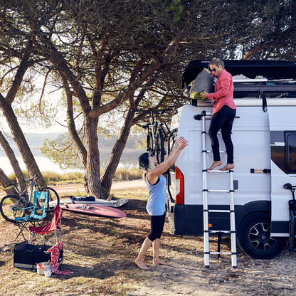 Thule Van Ladder - 9 Steps - 8.5Ft Extension - Telescoping Van Ladder - Easy Close System - EN:131 Compliant