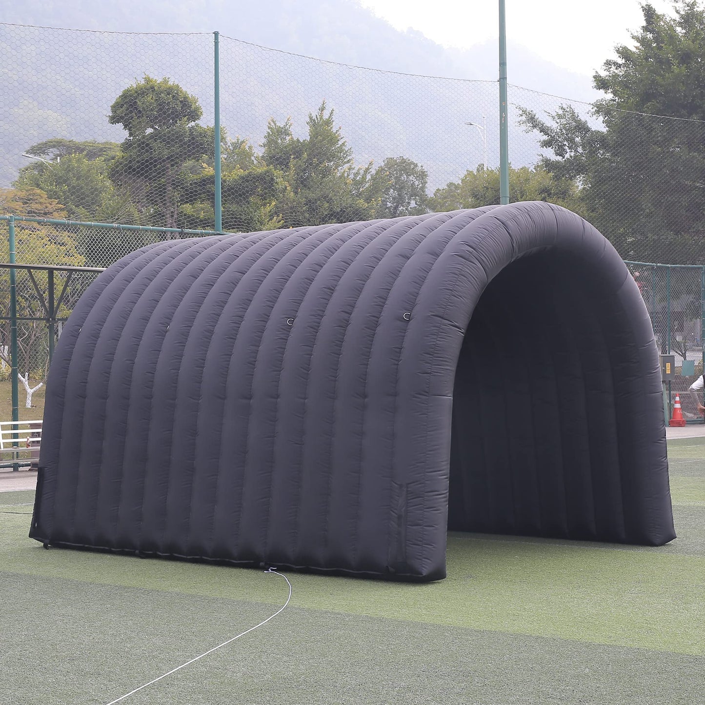 SAYOK 16.8ft Inflatable Tunnel Entrance Sports Inflatable Tunnel Sport Tunnel Entrance Inflatable Football Tunnel Tent with Blower for Event Exhibition Promotion(Black, 16.8ft x 10ft x 9.24ft)