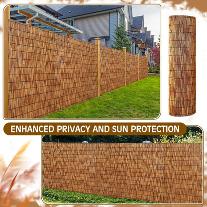 Drydiet 3.28ft x 50ft Natural Reed Fencing Bamboo Privacy Screen Balcony Reed Fence for Garden Curtain Bamboo Screen Fencing for Outdoor Backyard Patio