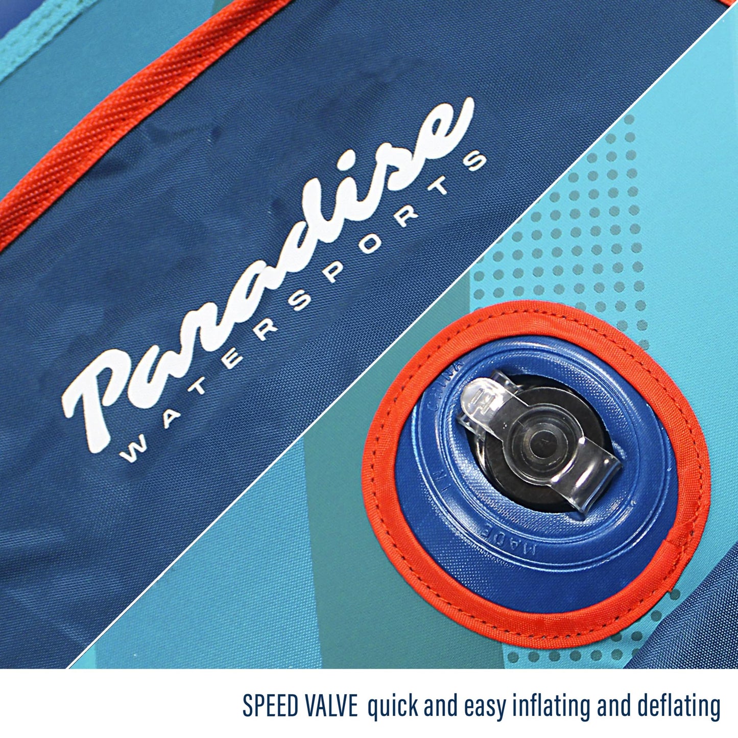 Paradise Water Sports - Breeze Water Towable Tube for Boating - 1 Rider, Teal/Red