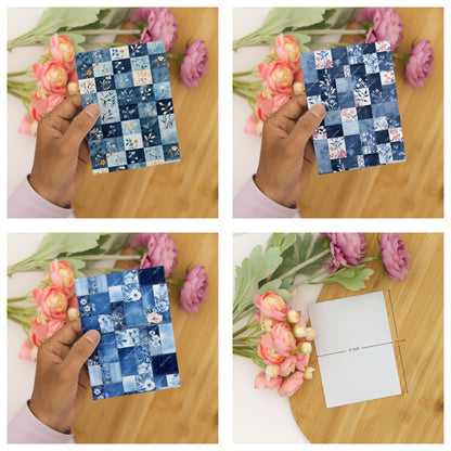 GOTO CLAY TOOLS Jeans Floral Patchwork Clay Transfer Paper – 6 Pcs (4 x 5.5 inch) Polymer Clay Transfer Sheets for Jewelry Making, Crafts & DIY Clay Designs