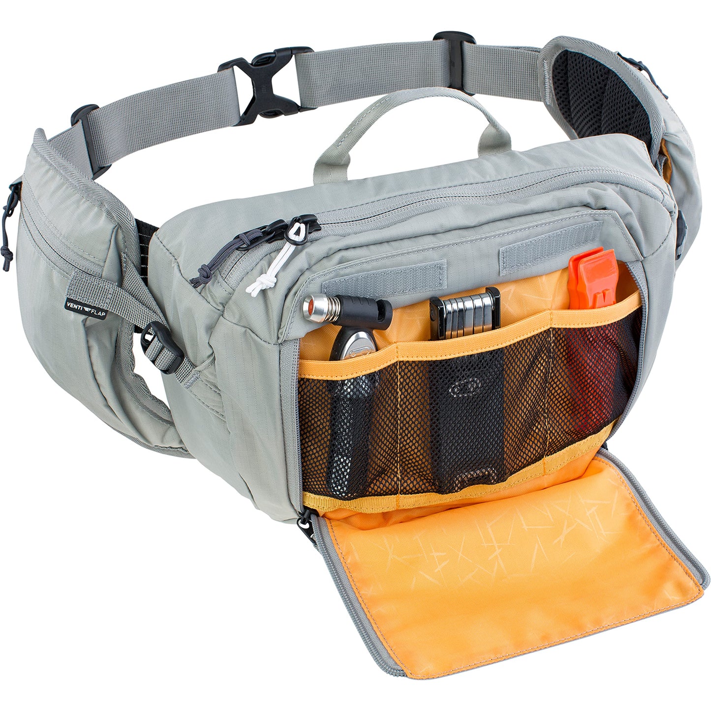 EVOC Unisex's Hip Pack, 28 x 18 x 8 cm, Stone Grey, incl. 1,5l hydration bladder, HIP PACK 3