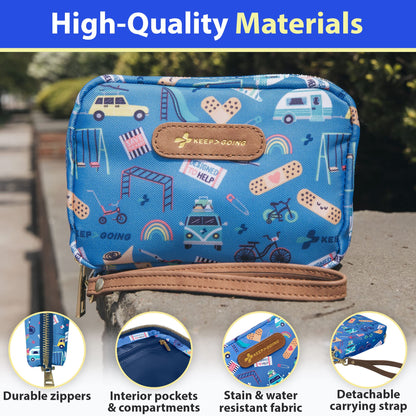 Keep Going Travel First Aid Kit Bundle of 3 Kits, First Aid Kit for Car, Home, Dorm, & Boat with Latex-Free Bandages – Travel Kit Bundle for Families