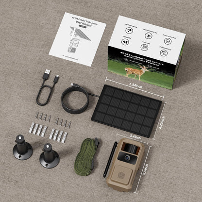 Loatos 48MP Trail Camera, AI Animal Detection Cellular Trail Camera 2K Live 4G LTE Built-in-SIM Real-Time Alert 0.1s Trigger Game Cameras with Night Vision Motion Activated Waterproof IP66 Trail Cam