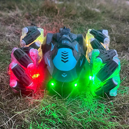 Gesture Sensing RC Stunt Car with Light 2.4G 4WD Hand Controlled Gravity Remote Control Car Toy with 360° Flips Car for Boys Age 6 and Up Blue