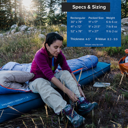 Big Agnes Captain Comfort Deluxe Camp - Supremely Comfortable, All-Weather, Self-Inflating Sleeping Pad, Double Wide, Gibraltar Sea