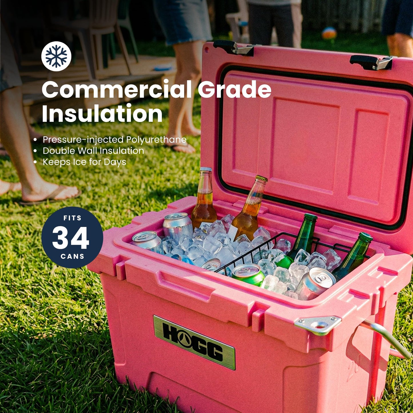 Small Ice Cooler with Handle - 20qt Desert Flower, Portable Cooler, Insulated Ice Chest with Handle for Fishing and Camping with Dry Storage, Bottle Openers, and Cupholders