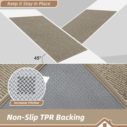 BEQHAUSE Dirt Trapper Door Mat - Non-Slip, Washable, Absorbent Entrance Mat | 20" x 32", Light Beige