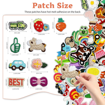 Acrebow 67 Pcs Small Iron On Patches Random Assorted Embroidered Applique Sew On Mini Cartoon Patches for Kids Clothes Fabric Crafts Clothing Jeans Hats Jackets Backpacks Bags for Children Toddler