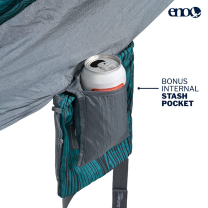 ENO DoubleNest Hammock - Lightweight, Portable, 1 to 2 Person Hammock - for Camping, Hiking, Backpacking, Travel, a Festival, or The Beach - Mountains to Sea/Grey