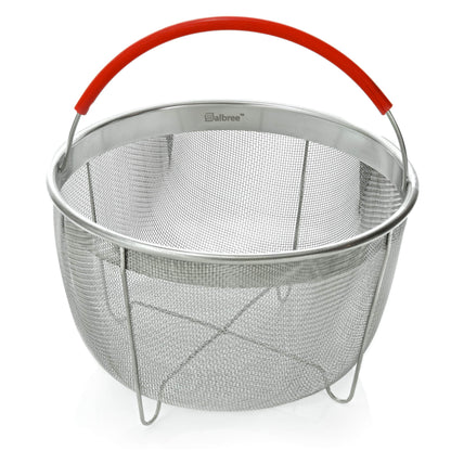 Original Salbree Steamer Basket for 6 qt quart Instant Pot Accessories, Stainless Steel Strainer and Insert fits IP Insta Pots, Instapot, Other Pressure Cookers, with Silicone Handle [3qt 8qt avail]