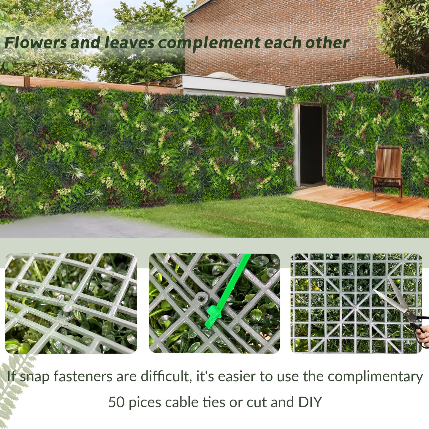 DOPGIB Artificial Ivy Boxwood Roll: 48"x120" UV Resistant Green Leaves Faux for Interior Backdrop,Garden and Indoor Outdoor Wall&Fence Covering Privacy, Party Wall Greenery Decor