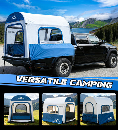 WildFinder Inflatable Truck Bed Tent for Camping 5.5ft-8ft, PU 3000mm Waterproof Pickup Truck Tent with 4'' Thick TPU Air Beams, 2 Mins Fast Setup Portable Ground & Truck Tent for 2-3 Person
