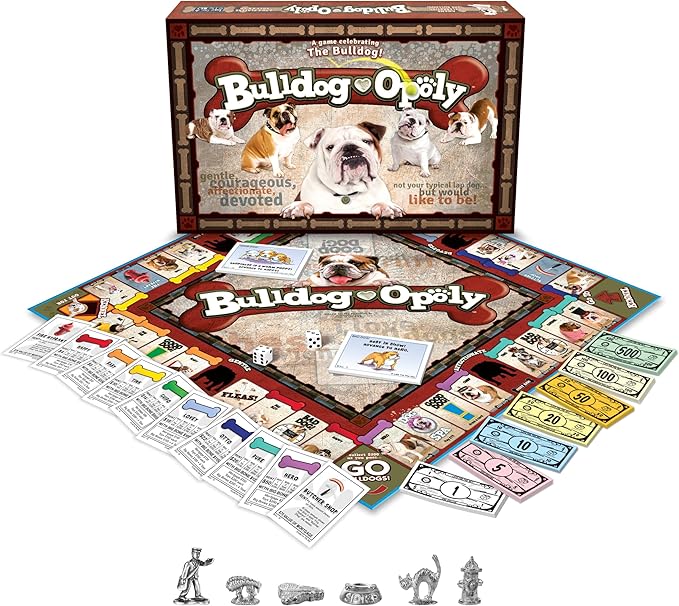 Late for The Sky Bulldog-Opoly Board Game – Bulldog Lovers Family Game Property Trading Dog Theme 2–6 Players Ages 8+ Great Gift for Dog Owners