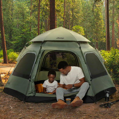 Jeep Compass 4-Person Pop Up Instant Tent by Delta Children with Carry Bag, Stakes and Guy Lines – Waterproof - UPF 50+Protection, Olive Green