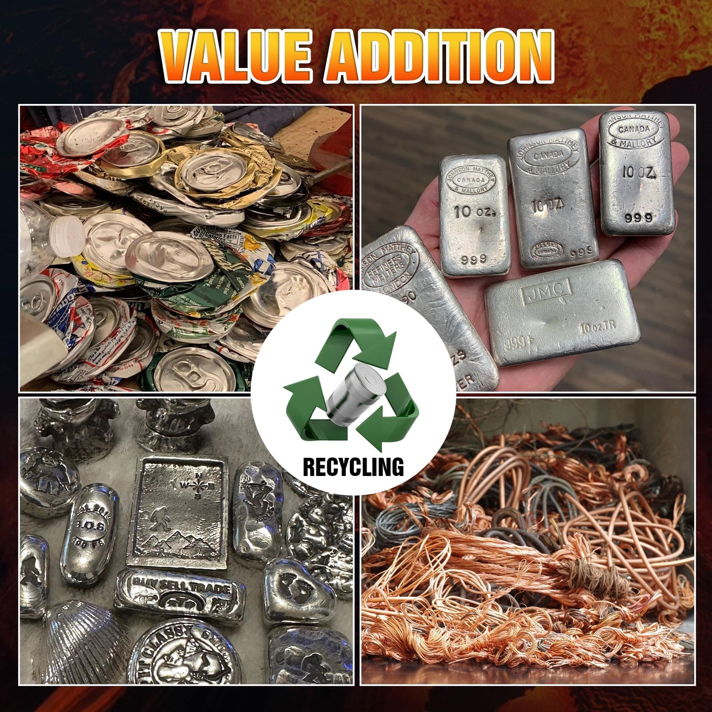 Nelyrho 6KG Melting Furnace Kit, Stainless Steel Foundry with Crucible Tongs, Ingot Mold, Goggles, Gloves, Carry Bag, Ideal for Smelting Silver, Copper, and Aluminum, Metal Recycling Casting Tool