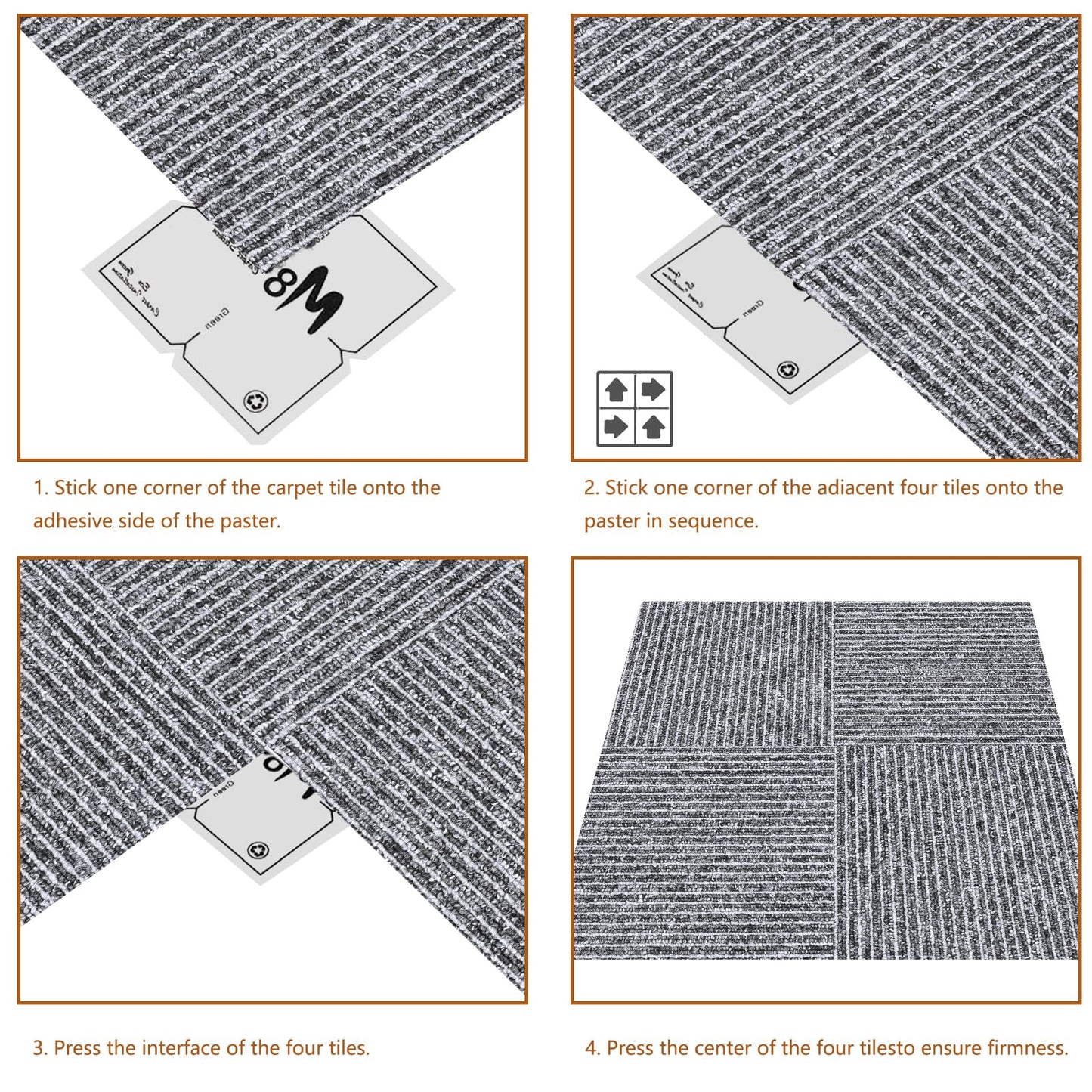 16-Pack 20"x20" Interlocking Carpet Tiles, Non-Adhesive Soft Padded Floor Mat Squares with Seamless Look, for Home Gym Office Indoor Outdoor Use (43 Sq Ft) (Aviv21914)