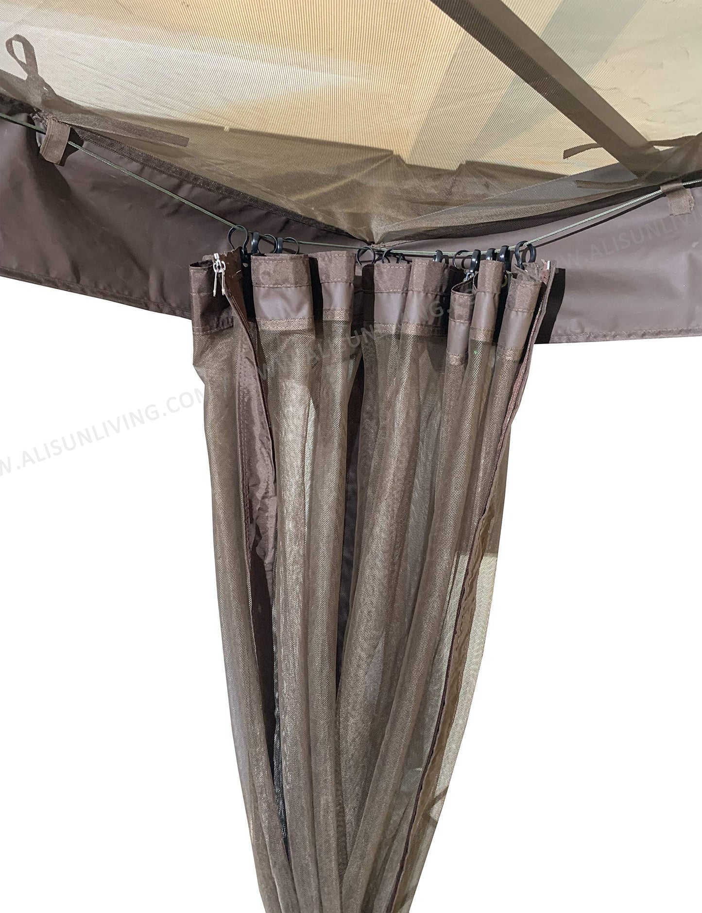 Replacement Mosquito Net for Flat-Roof Pergola - Mesh Bug Net Only (8 ft. x 10 ft., Brown)