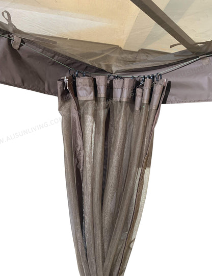 Replacement Mosquito Net for Flat-Roof Pergola - Mesh Bug Net Only (8 ft. x 10 ft., Brown)